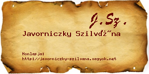 Javorniczky Szilvána névjegykártya